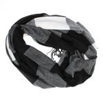 Fashion, accesorii si bijuterii - Femei - Accesorii femei - Esarfe si fulare femei - Esarfa, de dama, Buticcochet, Casmir, cu franjuri, model cu patrate, 70x170 cm, Negru - ES2868 - Infinity.ro
