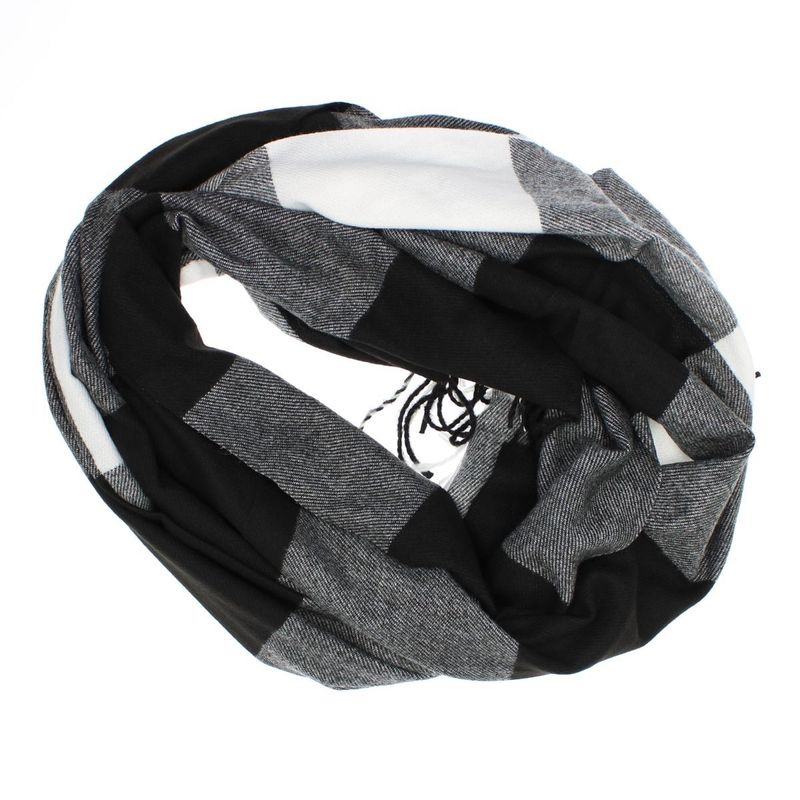 Fashion, accesorii si bijuterii - Femei - Accesorii femei - Esarfe si fulare femei - Esarfa, de dama, Buticcochet, Casmir, cu franjuri, model cu patrate, 70x170 cm, Negru - ES2868 - Infinity.ro