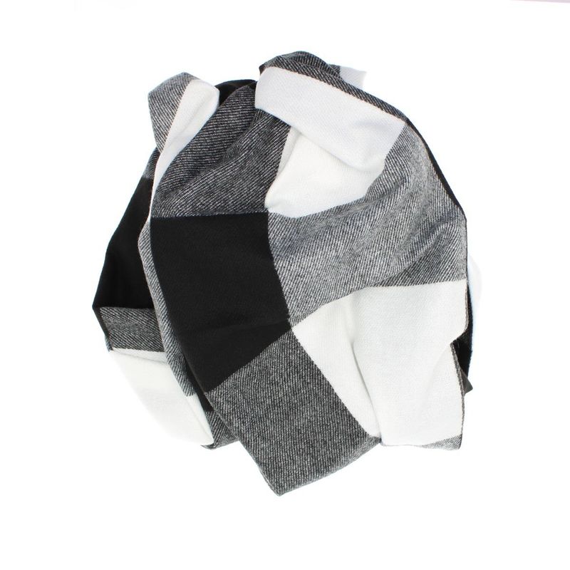 Fashion, accesorii si bijuterii - Femei - Accesorii femei - Esarfe si fulare femei - Esarfa, de dama, Buticcochet, Casmir, cu franjuri, model cu patrate, 70x170 cm, Negru - ES2868 - Infinity.ro