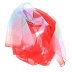 Fashion, accesorii si bijuterii - Femei - Accesorii femei - Esarfe si fulare femei - Esarfa, de dama, Buticcochet, din poliester, imprimeu cu crini, 50x150 cm, Rosu - ES1941 - Infinity.ro