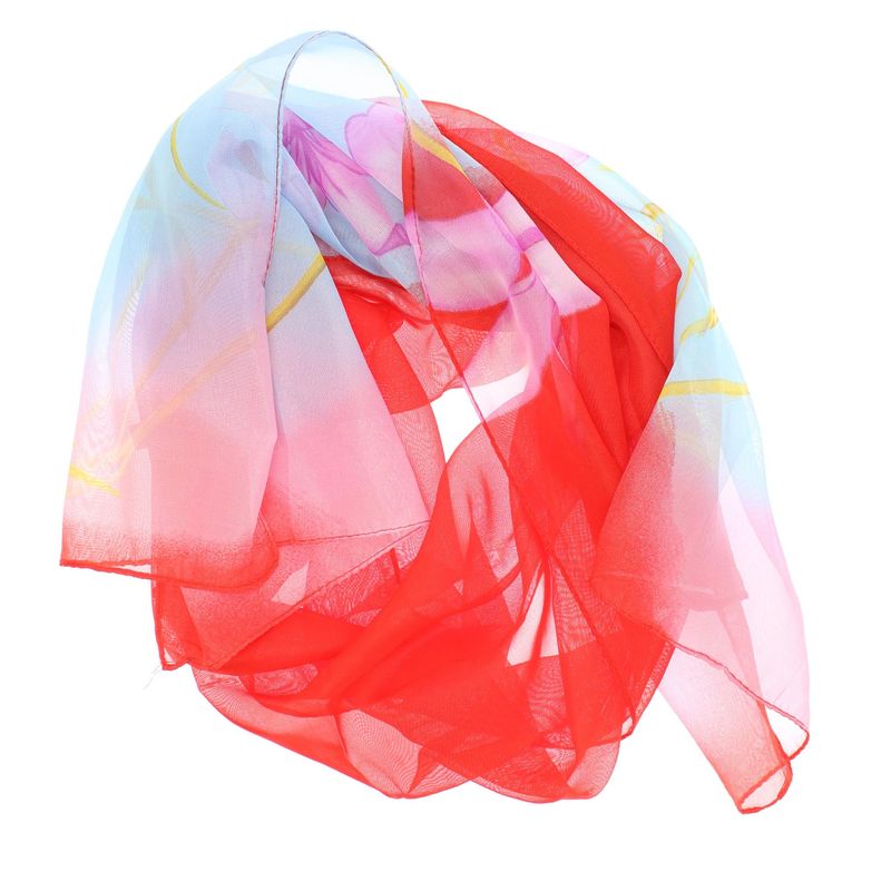 Fashion, accesorii si bijuterii - Femei - Accesorii femei - Esarfe si fulare femei - Esarfa, de dama, Buticcochet, din poliester, imprimeu cu crini, 50x150 cm, Rosu - ES1941 - Infinity.ro