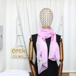 Fashion, accesorii si bijuterii - Femei - Accesorii femei - Esarfe si fulare femei - Esarfa, de dama, Buticcochet, din poliester, imprimeu floral, 50x150 cm, Roz - ES1948 - Infinity.ro