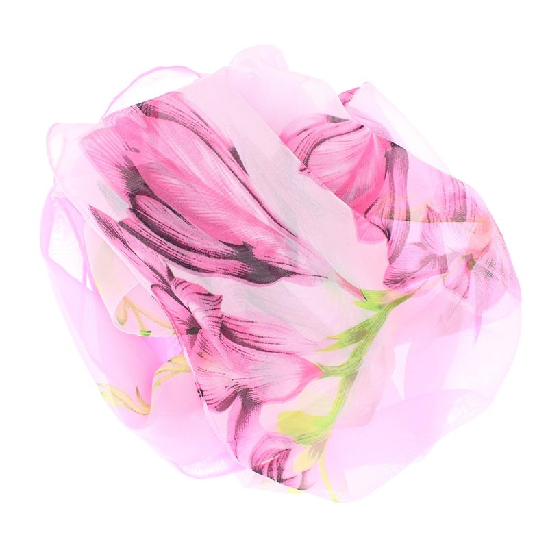 Fashion, accesorii si bijuterii - Femei - Accesorii femei - Esarfe si fulare femei - Esarfa, de dama, Buticcochet, din poliester, imprimeu floral, 50x150 cm, Roz - ES1948 - Infinity.ro