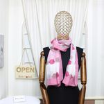 Fashion, accesorii si bijuterii - Femei - Accesorii femei - Esarfe si fulare femei - Esarfa, de dama, Buticcochet, din poliester, imprimeu cu trandafiri, 50x150 cm, Roz - ES1950 - Infinity.ro
