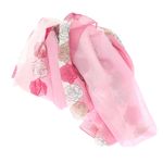 Fashion, accesorii si bijuterii - Femei - Accesorii femei - Esarfe si fulare femei - Esarfa, de dama, Buticcochet, din poliester, imprimeu cu trandafiri, 50x150 cm, Roz - ES1950 - Infinity.ro