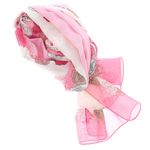 Fashion, accesorii si bijuterii - Femei - Accesorii femei - Esarfe si fulare femei - Esarfa, de dama, Buticcochet, din poliester, imprimeu cu trandafiri, 50x150 cm, Roz - ES1950 - Infinity.ro