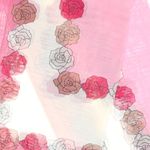 Fashion, accesorii si bijuterii - Femei - Accesorii femei - Esarfe si fulare femei - Esarfa, de dama, Buticcochet, din poliester, imprimeu cu trandafiri, 50x150 cm, Roz - ES1950 - Infinity.ro