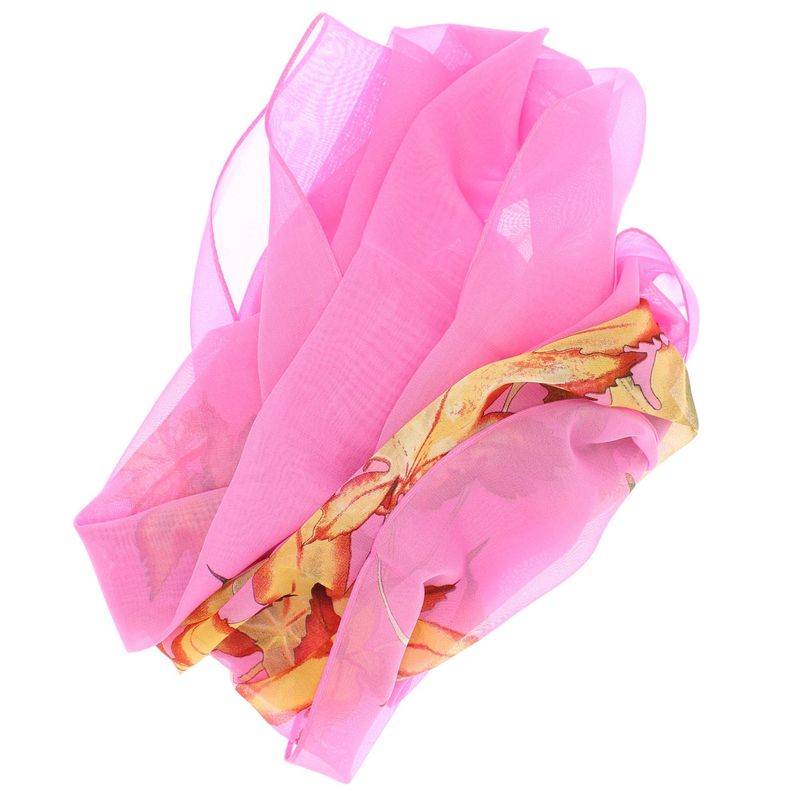 Fashion, accesorii si bijuterii - Femei - Accesorii femei - Esarfe si fulare femei - Esarfa, de dama, Buticcochet, din poliester, imprimeu cu frunze, 50x160 cm, Roz - ES1794 - Infinity.ro