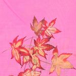 Fashion, accesorii si bijuterii - Femei - Accesorii femei - Esarfe si fulare femei - Esarfa, de dama, Buticcochet, din poliester, imprimeu cu frunze, 50x160 cm, Roz - ES1794 - Infinity.ro