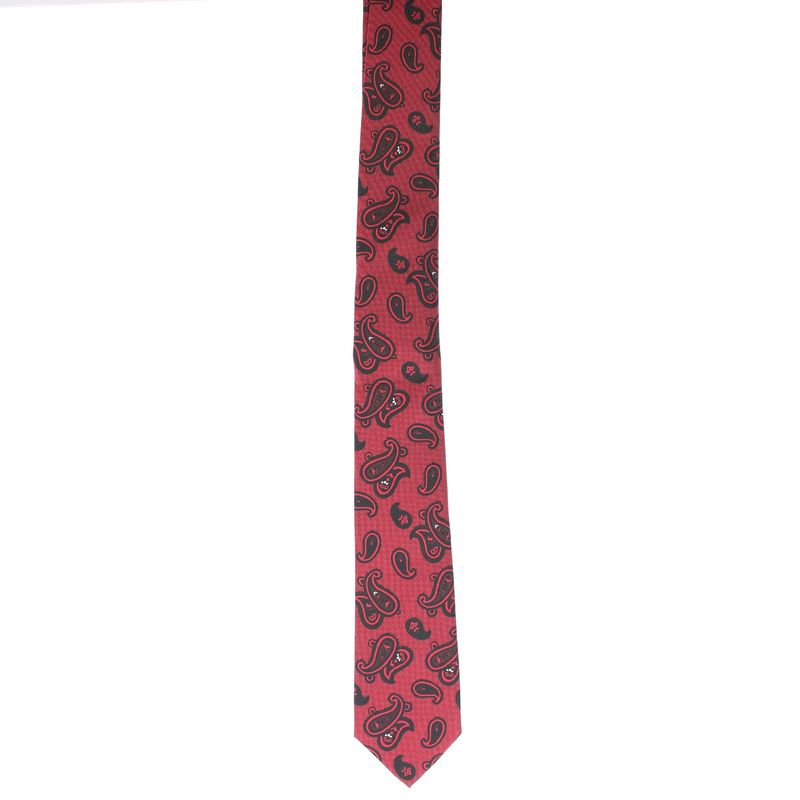 Fashion, accesorii si bijuterii - Barbati - Accesorii barbati - Cravate si papioane barbati - Set cravata si batista, Buticcochet, din material sintetic, 148 x 6 cm, model stilizat, Bordo - SETC238 - Infinity.ro