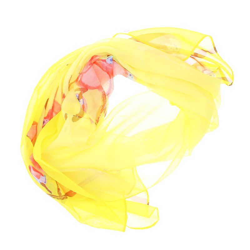 Fashion, accesorii si bijuterii - Femei - Accesorii femei - Esarfe si fulare femei - Esarfa, de dama, Buticcochet, din poliester, imprimeu floral, 50x150 cm, Galben- ES1952 - Infinity.ro