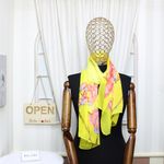 Fashion, accesorii si bijuterii - Femei - Accesorii femei - Esarfe si fulare femei - Esarfa, de dama, Buticcochet, din poliester, imprimeu floral, 50x150 cm, Galben- ES1952 - Infinity.ro