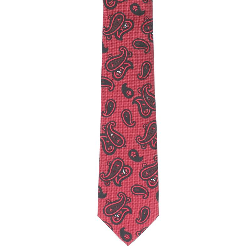 Fashion, accesorii si bijuterii - Barbati - Accesorii barbati - Cravate si papioane barbati - Set cravata si batista, Buticcochet, din material sintetic, 148 x 6 cm, model stilizat, Bordo - SETC238 - Infinity.ro