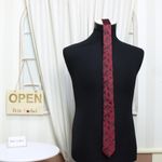 Fashion, accesorii si bijuterii - Barbati - Accesorii barbati - Cravate si papioane barbati - Set cravata si batista, Buticcochet, din material sintetic, 148 x 6 cm, model stilizat, Bordo - SETC238 - Infinity.ro