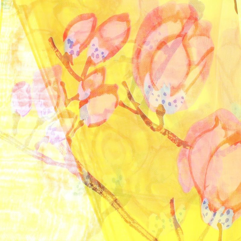 Fashion, accesorii si bijuterii - Femei - Accesorii femei - Esarfe si fulare femei - Esarfa, de dama, Buticcochet, din poliester, imprimeu floral, 50x150 cm, Galben- ES1952 - Infinity.ro
