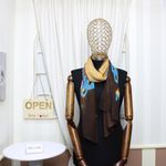 Fashion, accesorii si bijuterii - Femei - Accesorii femei - Esarfe si fulare femei - Esarfa, de dama, Buticcochet, din poliester, imprimeu fluturi, 50x160 cm, Maro - ES1781 - Infinity.ro