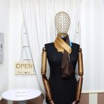 Fashion, accesorii si bijuterii - Femei - Accesorii femei - Esarfe si fulare femei - Esarfa, de dama, Buticcochet, din poliester, imprimeu fluturi, 50x160 cm, Maro - ES1781 - Infinity.ro