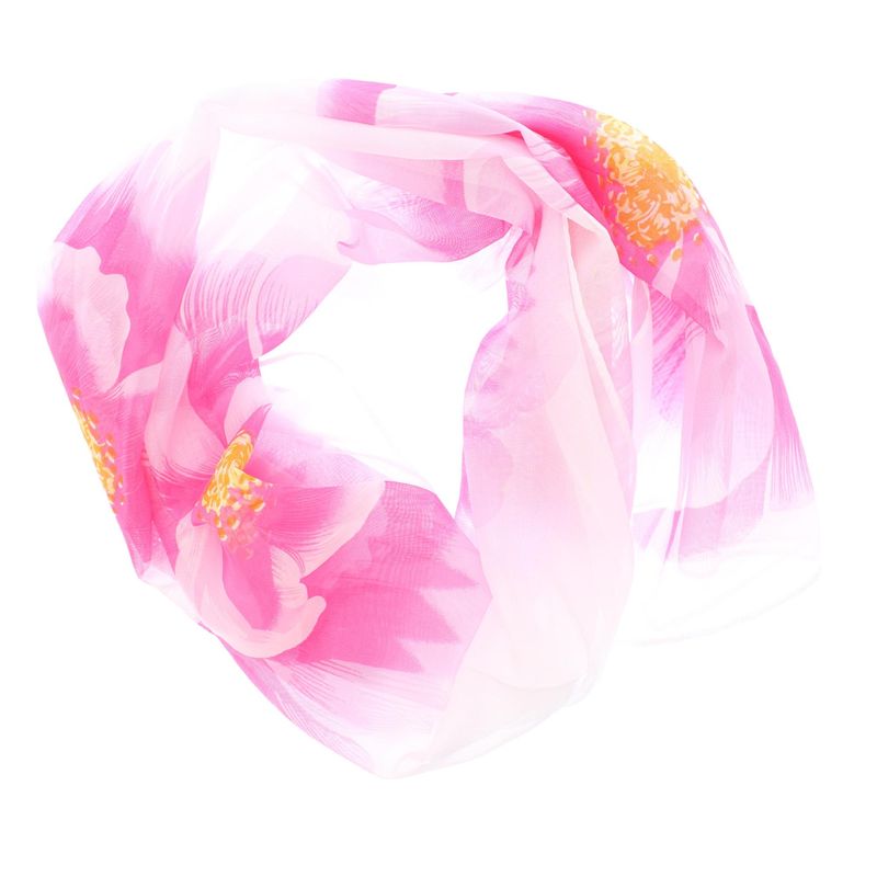 Fashion, accesorii si bijuterii - Femei - Accesorii femei - Esarfe si fulare femei - Esarfa, de dama, Buticcochet, din poliester, cu flori, 50x150 cm, Roz - ES1933 - Infinity.ro