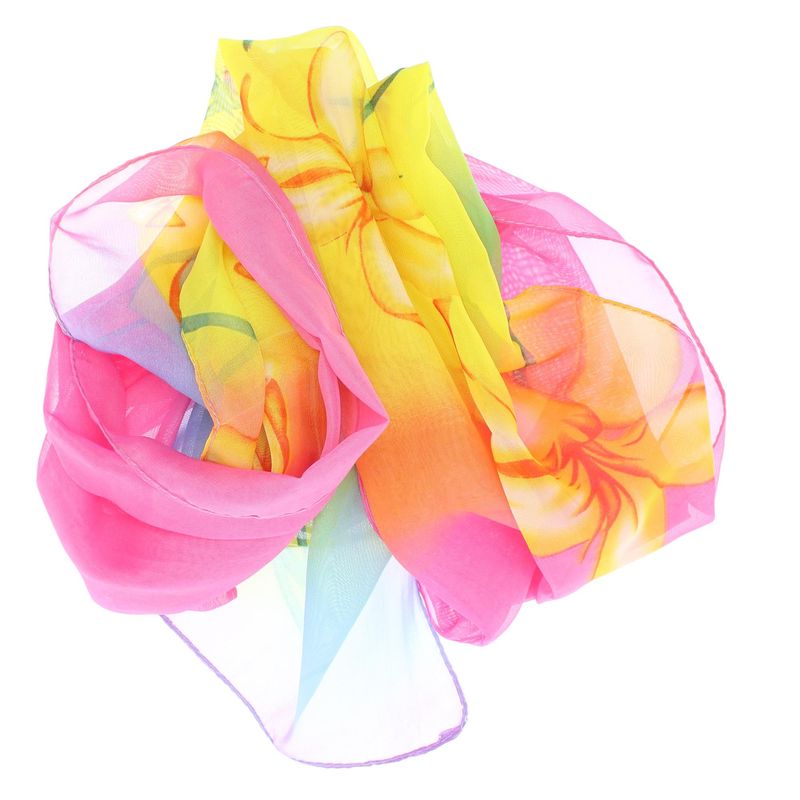 Fashion, accesorii si bijuterii - Femei - Accesorii femei - Esarfe si fulare femei - Esarfa, de dama, Buticcochet, din poliester, imprimeu cu crini, 50x150 cm, Roz - ES1939 - Infinity.ro