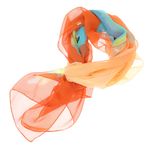 Fashion, accesorii si bijuterii - Femei - Accesorii femei - Esarfe si fulare femei - Esarfa, de dama, Buticcochet, din poliester, imprimeu fluturi, 50x160 cm, Portocaliu - ES1782 - Infinity.ro