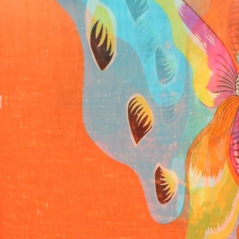 Fashion, accesorii si bijuterii - Femei - Accesorii femei - Esarfe si fulare femei - Esarfa, de dama, Buticcochet, din poliester, imprimeu fluturi, 50x160 cm, Portocaliu - ES1782 - Infinity.ro