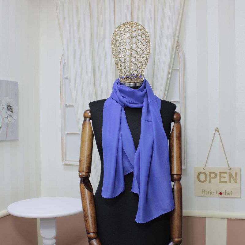 Fashion, accesorii si bijuterii - Femei - Accesorii femei - Esarfe si fulare femei - Esarfa, de dama, Buticcochet, din poliester, Albastru, 150x50 cm - ES1023 - Infinity.ro