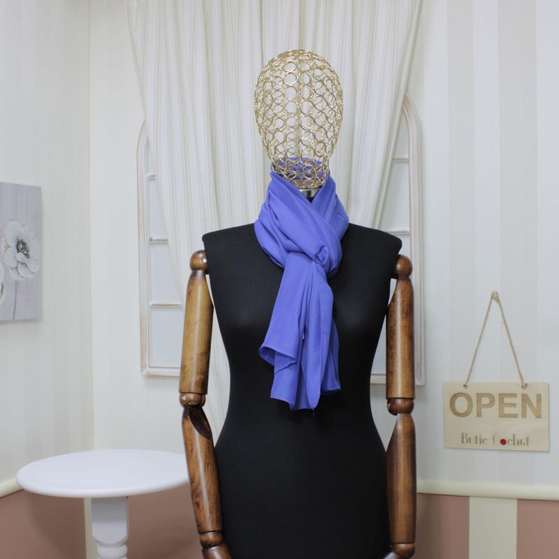 Fashion, accesorii si bijuterii - Femei - Accesorii femei - Esarfe si fulare femei - Esarfa, de dama, Buticcochet, din poliester, Albastru, 150x50 cm - ES1023 - Infinity.ro