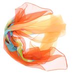 Fashion, accesorii si bijuterii - Femei - Accesorii femei - Esarfe si fulare femei - Esarfa, de dama, Buticcochet, din poliester, imprimeu fluturi, 50x160 cm, Portocaliu - ES1782 - Infinity.ro