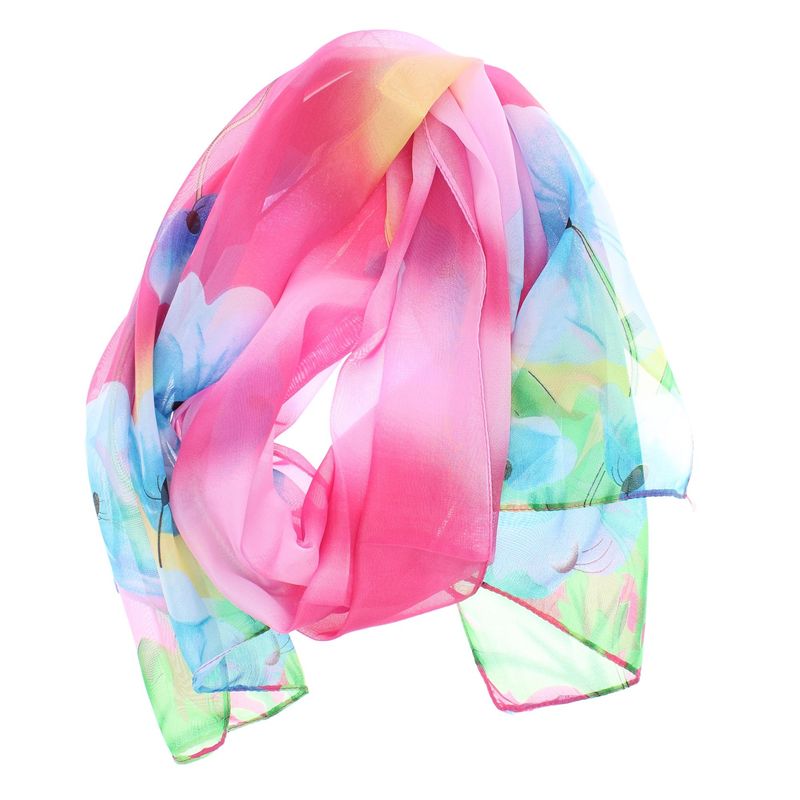 Fashion, accesorii si bijuterii - Femei - Accesorii femei - Esarfe si fulare femei - Esarfa, de dama, Buticcochet, din poliester, imprimeu cu maci, 50x150 cm, Roz - ES1936 - Infinity.ro