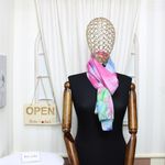 Fashion, accesorii si bijuterii - Femei - Accesorii femei - Esarfe si fulare femei - Esarfa, de dama, Buticcochet, din poliester, imprimeu cu maci, 50x150 cm, Roz - ES1936 - Infinity.ro