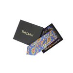 Fashion, accesorii si bijuterii - Barbati - Accesorii barbati - Cravate si papioane barbati - Set cravata si batista, Buticcochet, din material sintetic, 148 x 6 cm, model stilizat, Albastru electric - SETC206 - Infinity.ro