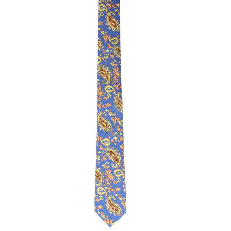Fashion, accesorii si bijuterii - Barbati - Accesorii barbati - Cravate si papioane barbati - Set cravata si batista, Buticcochet, din material sintetic, 148 x 6 cm, model stilizat, Albastru electric - SETC206 - Infinity.ro