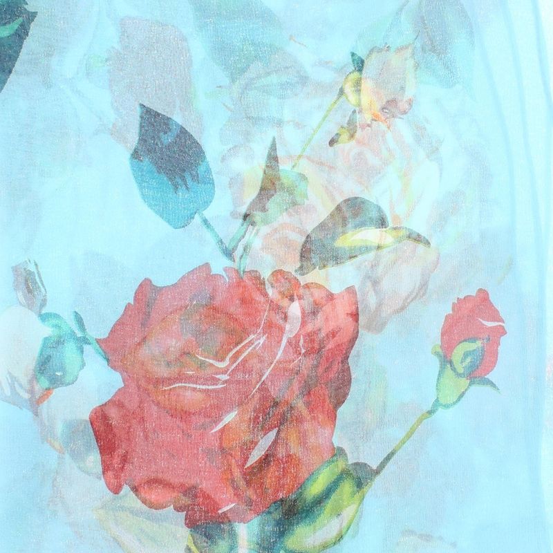 Fashion, accesorii si bijuterii - Femei - Accesorii femei - Esarfe si fulare femei - Esarfa, de dama, Buticcochet, din poliester, cu imprimeu floral, 50x160 cm, Albastru - ES1767 - Infinity.ro