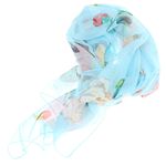 Fashion, accesorii si bijuterii - Femei - Accesorii femei - Esarfe si fulare femei - Esarfa, de dama, Buticcochet, din poliester, cu imprimeu floral, 50x160 cm, Albastru - ES1767 - Infinity.ro