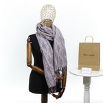 Fashion, accesorii si bijuterii - Femei - Accesorii femei - Esarfe si fulare femei - Esarfa, de dama, Buticcochet, lana, cu franjuri, model stilizat, 70x180 cm, Lila - ES1759 - Infinity.ro
