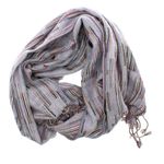 Fashion, accesorii si bijuterii - Femei - Accesorii femei - Esarfe si fulare femei - Esarfa, de dama, Buticcochet, lana, cu franjuri, model stilizat, 70x180 cm, Lila - ES1759 - Infinity.ro