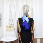Fashion, accesorii si bijuterii - Femei - Accesorii femei - Esarfe si fulare femei - Esarfa, de dama, Buticcochet, din poliester, imprimeu fluturi, 50x160 cm, Albastru - ES1780 - Infinity.ro