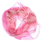 Fashion, accesorii si bijuterii - Femei - Accesorii femei - Esarfe si fulare femei - Esarfa, de dama, Buticcochet, din poliester, imprimeu cu frunze, 50x160 cm, Roz -  ES1769 - Infinity.ro