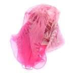 Fashion, accesorii si bijuterii - Femei - Accesorii femei - Esarfe si fulare femei - Esarfa, de dama, Buticcochet, din poliester, imprimeu cu frunze, 50x160 cm, Roz -  ES1769 - Infinity.ro