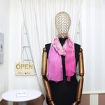 Fashion, accesorii si bijuterii - Femei - Accesorii femei - Esarfe si fulare femei - Esarfa, de dama, Buticcochet, din poliester, imprimeu cu frunze, 50x160 cm, Roz -  ES1769 - Infinity.ro