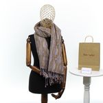 Fashion, accesorii si bijuterii - Femei - Accesorii femei - Esarfe si fulare femei - Esarfa, de dama, Buticcochet, lana, cu franjuri, model stilizat, 70x180 cm, Maro - ES1760 - Infinity.ro