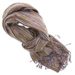 Fashion, accesorii si bijuterii - Femei - Accesorii femei - Esarfe si fulare femei - Esarfa, de dama, Buticcochet, lana, cu franjuri, model stilizat, 70x180 cm, Maro - ES1760 - Infinity.ro