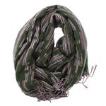 Fashion, accesorii si bijuterii - Femei - Accesorii femei - Esarfe si fulare femei - Esarfa, de dama, Buticcochet, lana, cu franjuri, model stilizat, 70x180 cm, Verde - ES1761 - Infinity.ro