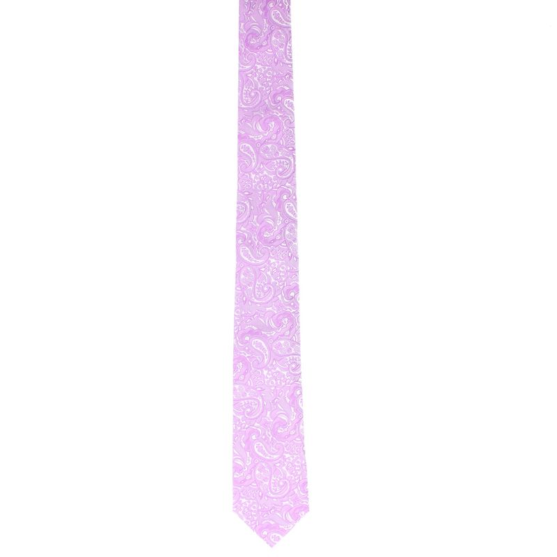 Fashion, accesorii si bijuterii - Barbati - Accesorii barbati - Cravate si papioane barbati - Set cravata si batista, Buticcochet, din material sintetic, 148 x 6 cm, model stilizat, Mov - SETC203 - Infinity.ro