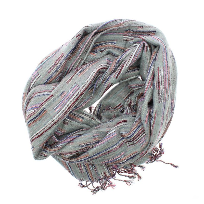 Fashion, accesorii si bijuterii - Femei - Accesorii femei - Esarfe si fulare femei - Esarfa, de dama, Buticcochet, lana, cu franjuri, model stilizat, 70x180 cm, Bleu - ES1758 - Infinity.ro