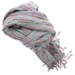 Fashion, accesorii si bijuterii - Femei - Accesorii femei - Esarfe si fulare femei - Esarfa, de dama, Buticcochet, lana, cu franjuri, model stilizat, 70x180 cm, Bleu - ES1758 - Infinity.ro