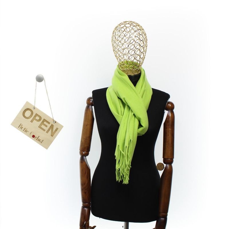 Fashion, accesorii si bijuterii - Femei - Accesorii femei - Esarfe si fulare femei - Esarfa, de dama, Buticcochet, Casmir, 34x180 cm, Verde aprins - ES2800 - Infinity.ro