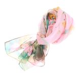 Fashion, accesorii si bijuterii - Femei - Accesorii femei - Esarfe si fulare femei - Esarfa, de dama, Buticcochet, din poliester, cu imprimeu floral, 50x160 cm, Roz pal - ES1706 - Infinity.ro