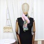 Fashion, accesorii si bijuterii - Femei - Accesorii femei - Esarfe si fulare femei - Esarfa, de dama, Buticcochet, din poliester, cu imprimeu floral, 50x160 cm, Roz pal - ES1706 - Infinity.ro