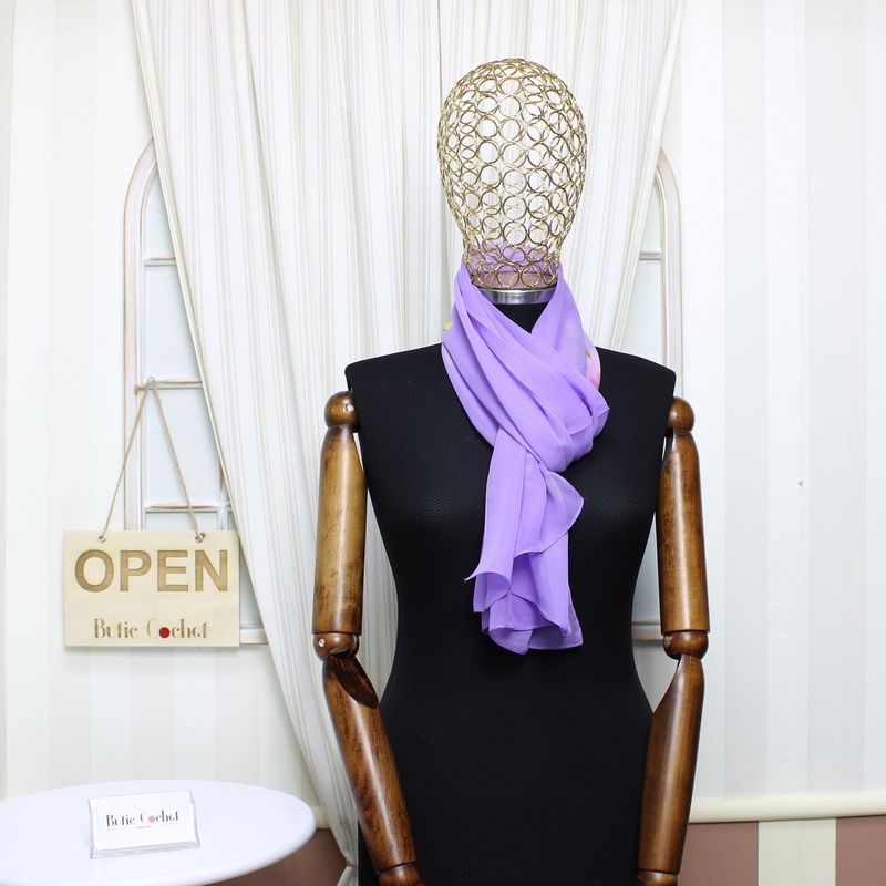 Fashion, accesorii si bijuterii - Femei - Accesorii femei - Esarfe si fulare femei - Esarfa, de dama, Buticcochet, din poliester, cu imprimeu floral, 50x160 cm, Mov - ES1703 - Infinity.ro